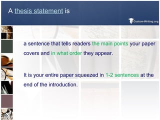 Easiest Way to Write a Thesis Statement | PPT