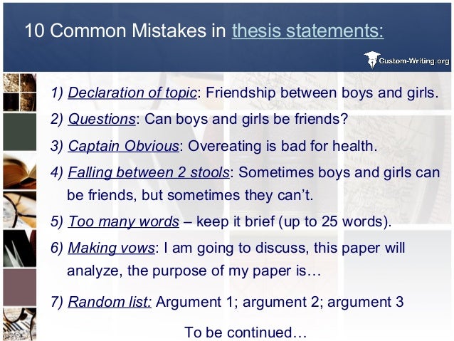 5 list four requirements for a good thesis statement