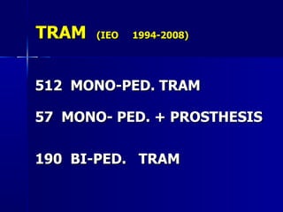 TRAM  (IEO  1994-2008)   512  MONO-PED. TRAM  57  MONO- PED. + PROSTHESIS 190  BI-PED.  TRAM  