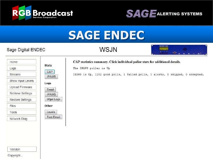 Sage Digital ENDEC Sage Alerting Systems