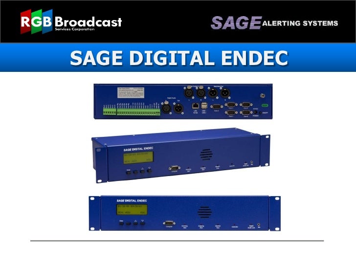 Sage Digital ENDEC Sage Alerting Systems
