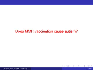 Does MMR vaccination cause autism?
Cerutti, Oren (Cardiff, Aberdeen) 3 / 203
 