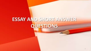 Nursing education-EASSY-SHORT Answer questions | PPTX