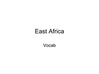 East Africa Vocab 