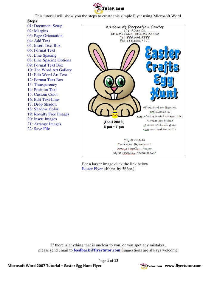 microsoft word tutorial easter egg hunt flyer how to make a good flyer in word