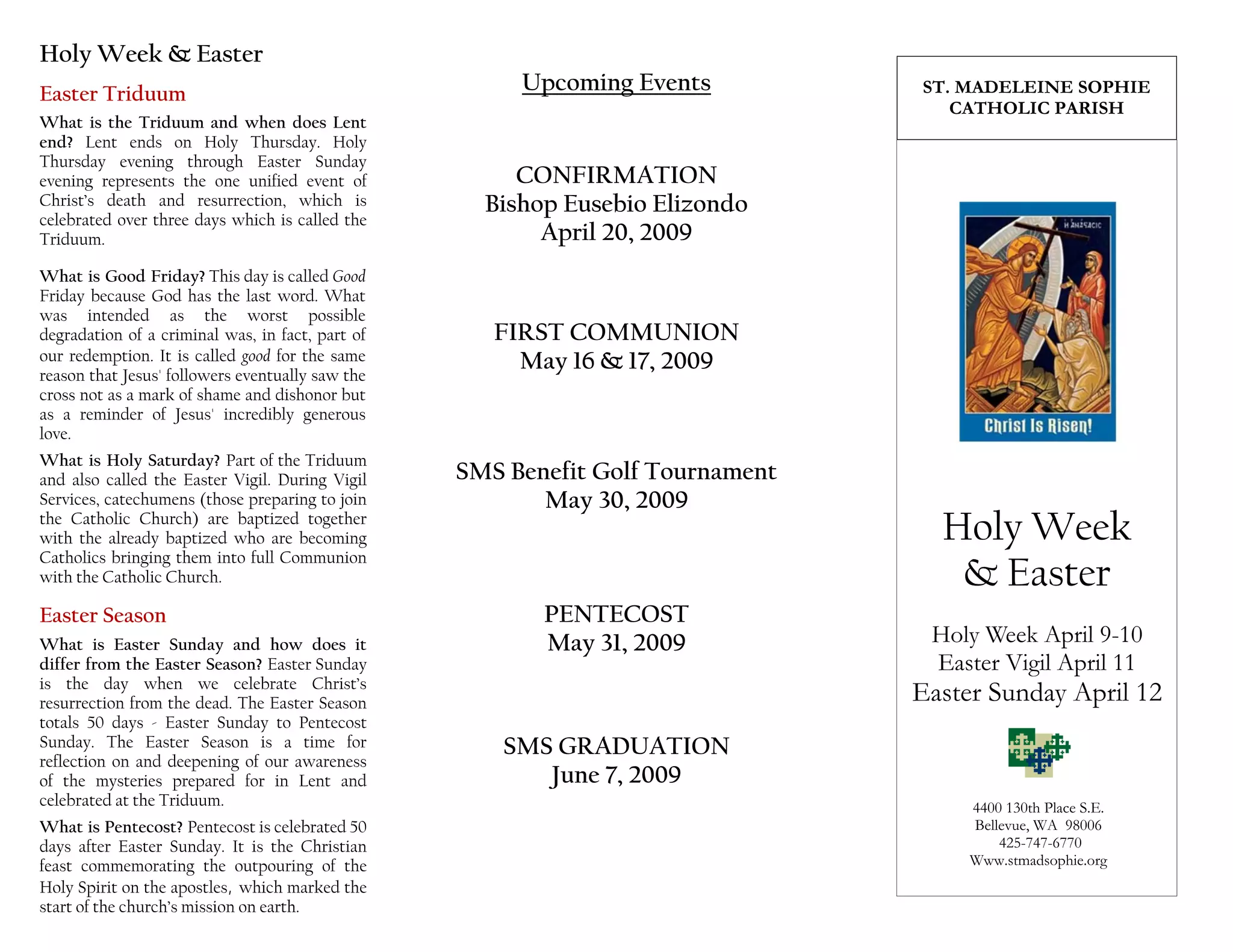 Easter Brochure 2009