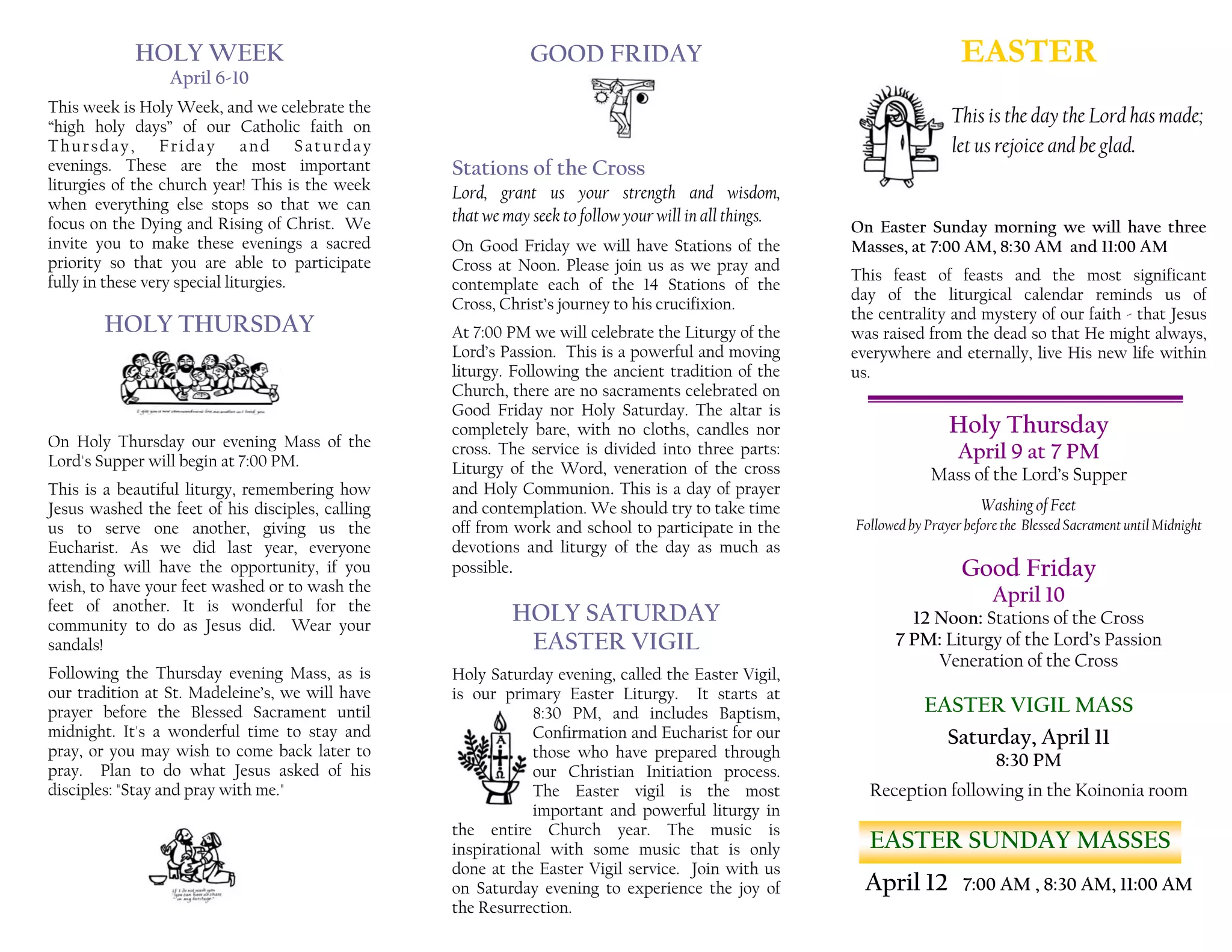 Easter Brochure 2009