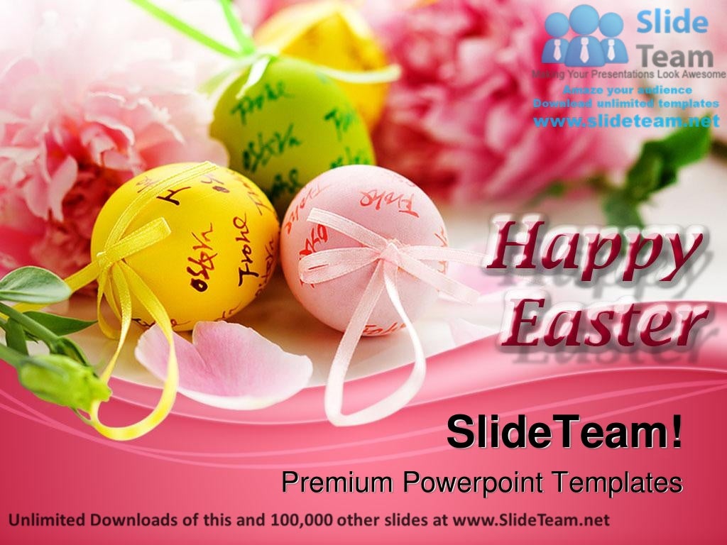 Easter Eggs And Spring Flowers Festival Power Point Templates Themes