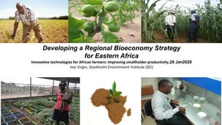 Developing a Regional Bioeconomy Strategy
for Eastern Africa
Innovative technologies for African farmers: Improving smallholder productivity,28 Jan2020
Ivar Virgin, Stockholm Environment Institute (SEI)
 