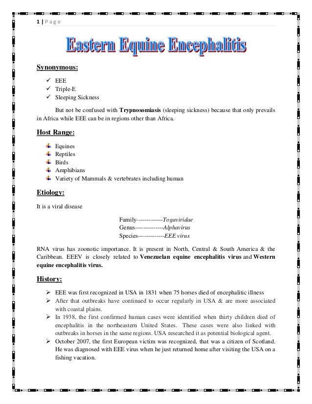 eastern equine encephalitis eee