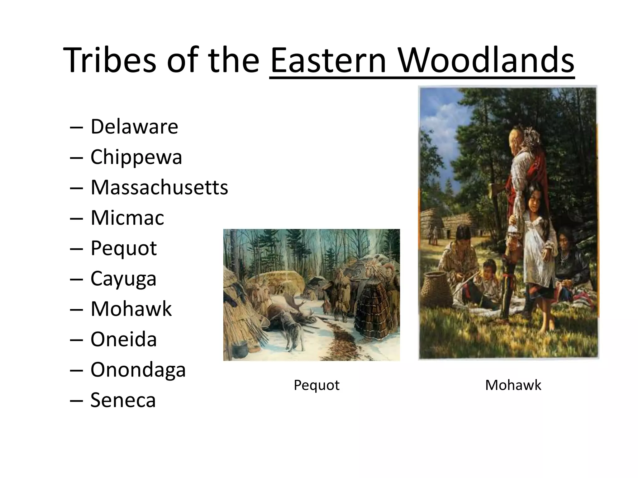 Eastern woodlands native americans ppt