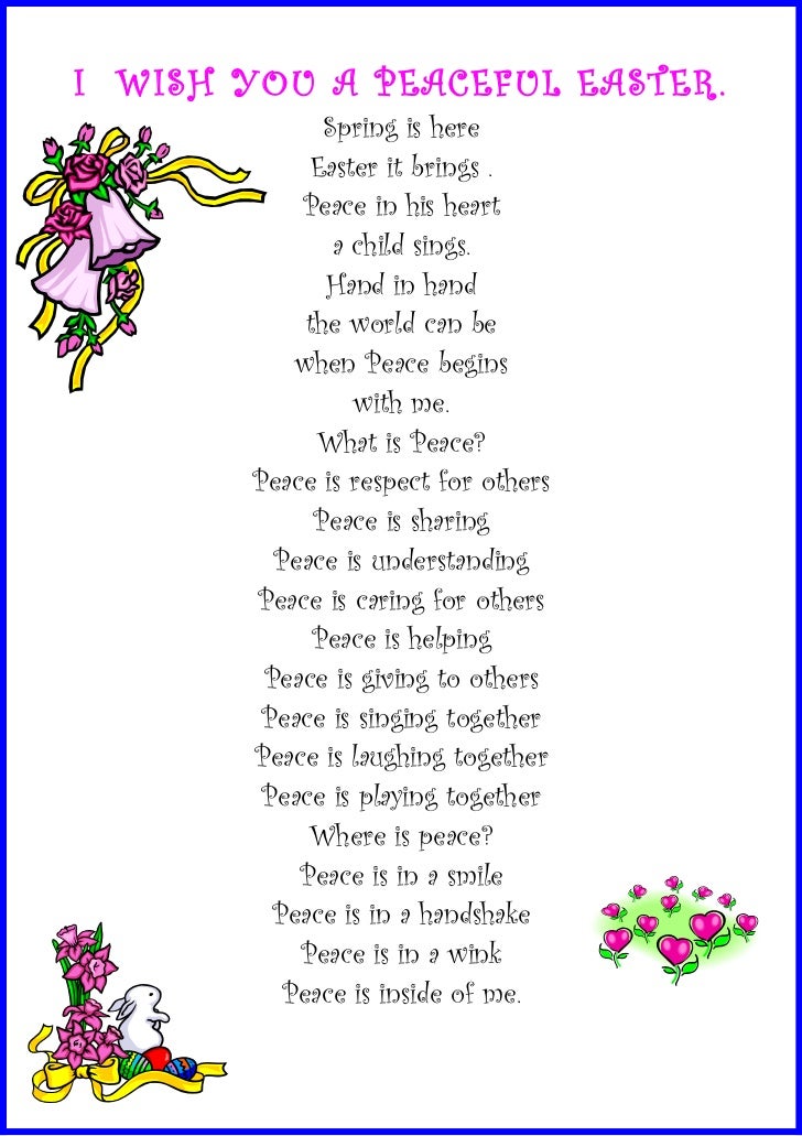 Printable Easter Poems Printable Easter Poems