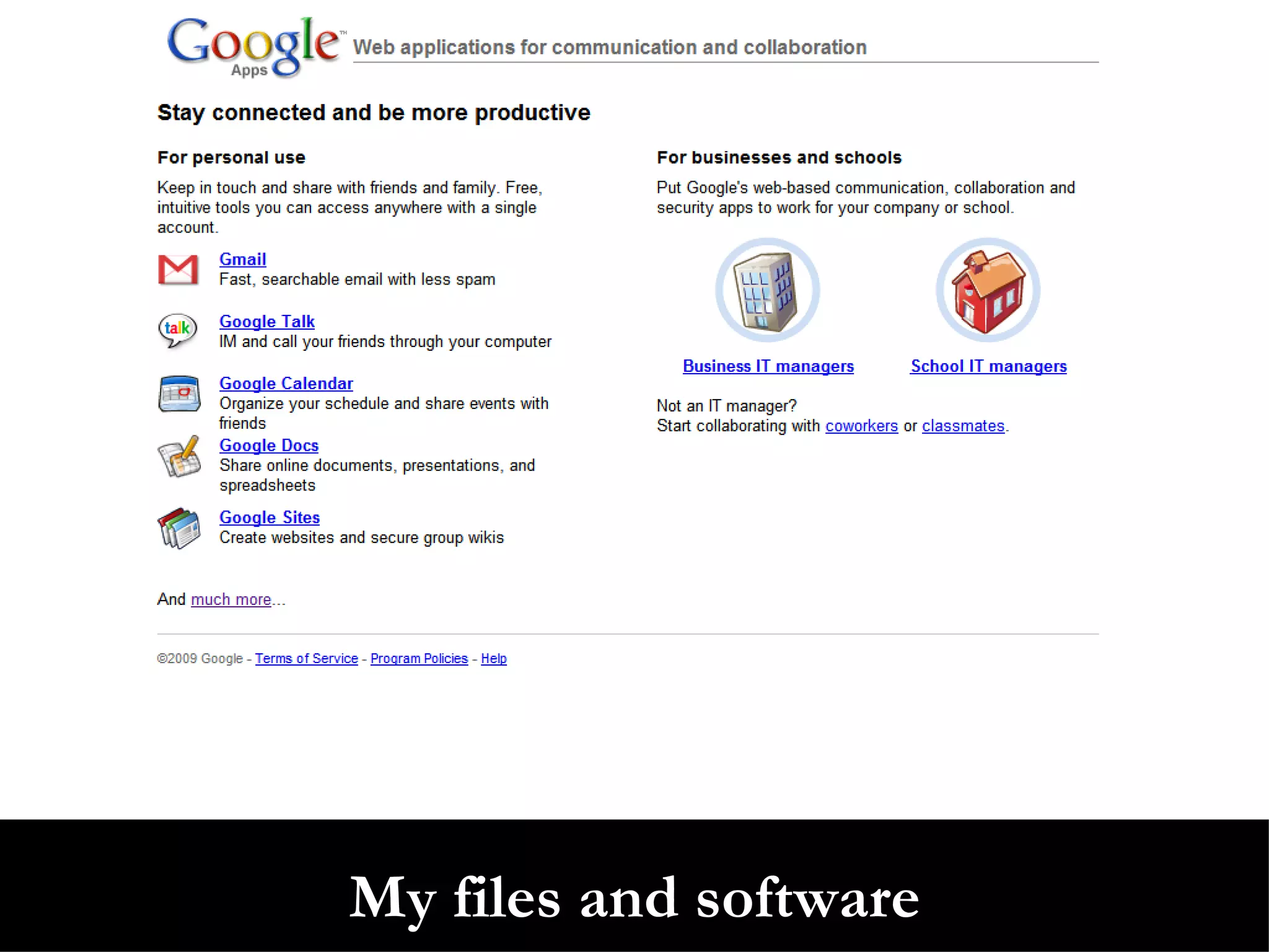 My files and software 