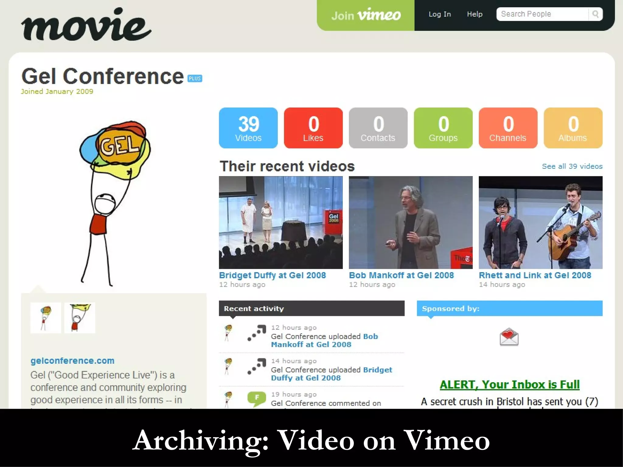Archiving: Video on Vimeo 