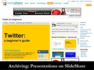 Archiving: Presentations on SlideShare 