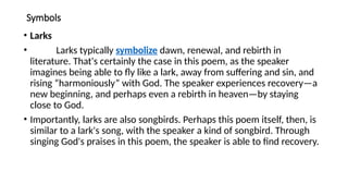 Lark Rising Poem Exploring George Herbert's 'Easter Wings': Themes, Form, and Symbolism ...