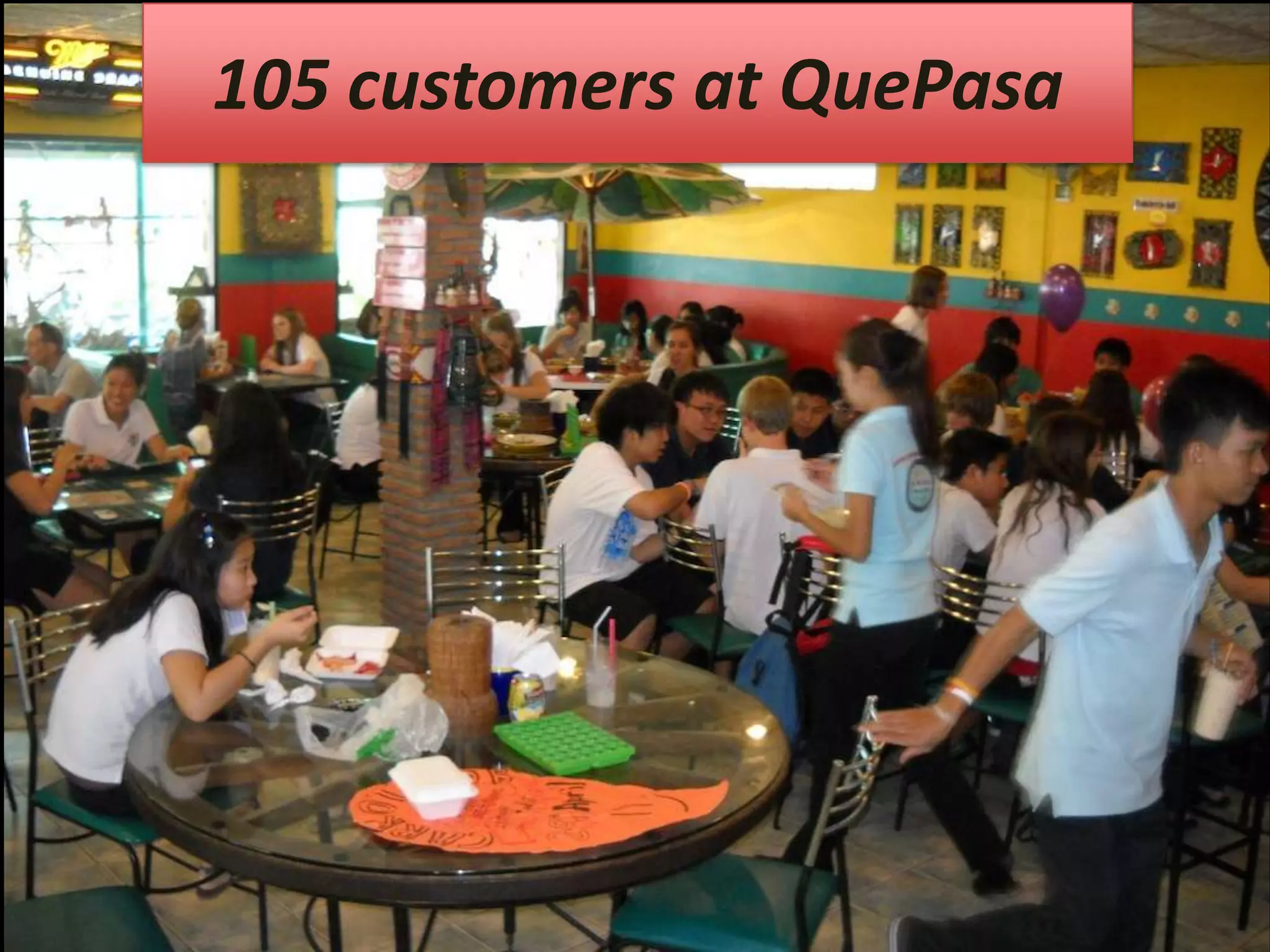 105 customers at QuePasa