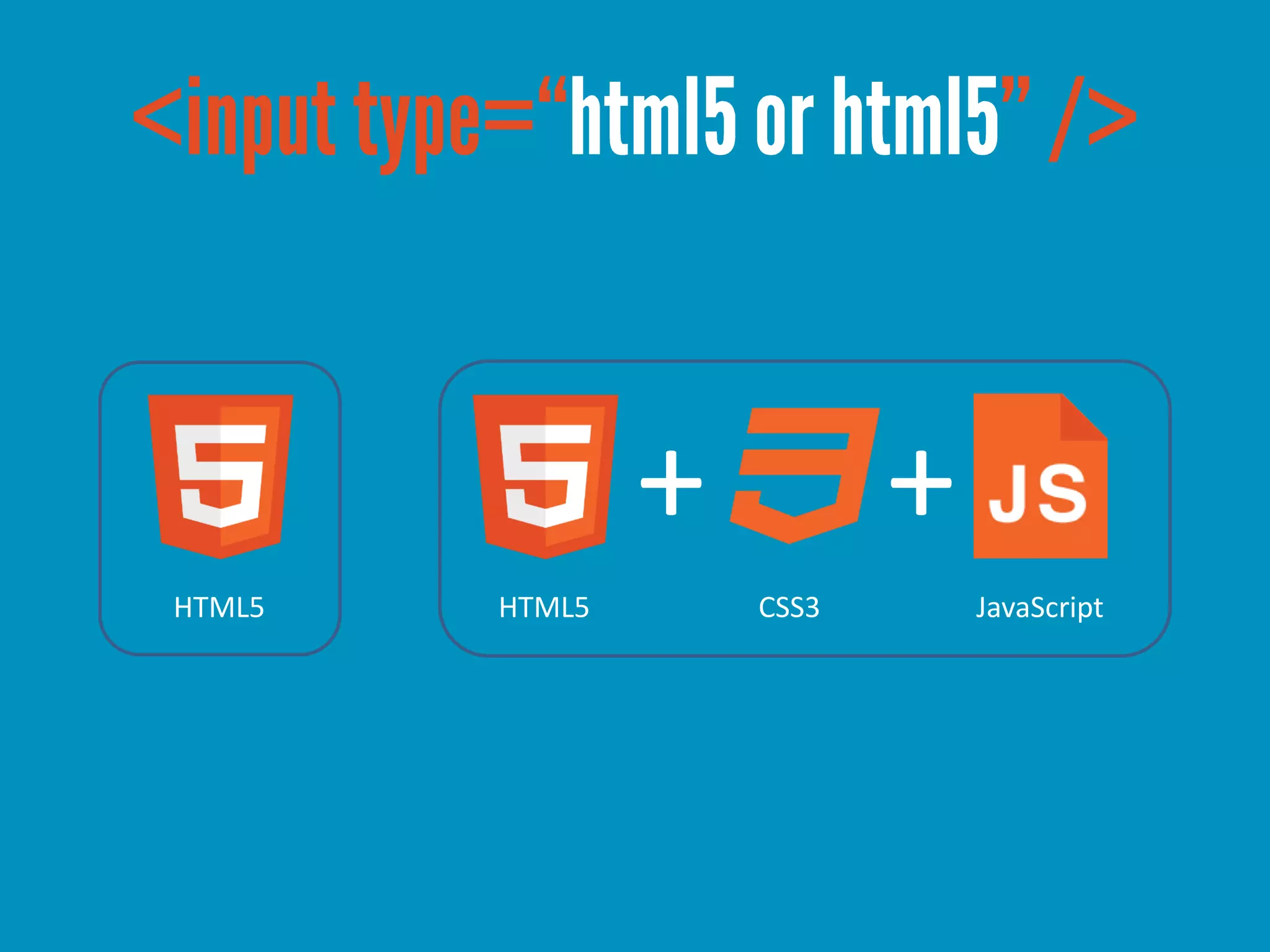 +          +
HTML5   HTML5       CSS3       JavaScript
 