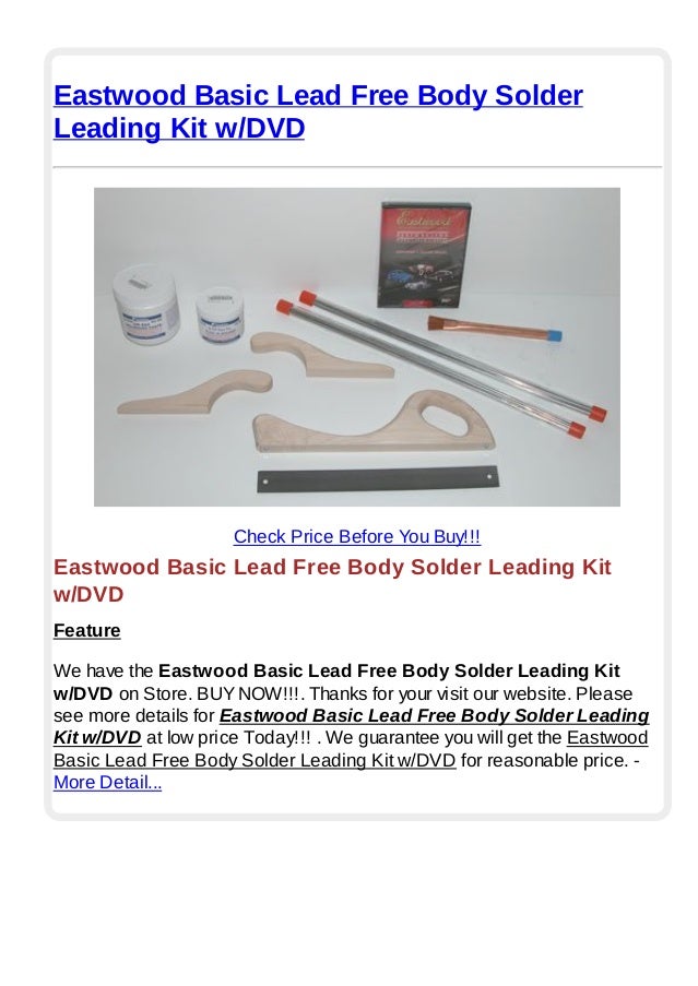 Eastwood basic lead free body solder leading kit w dvd