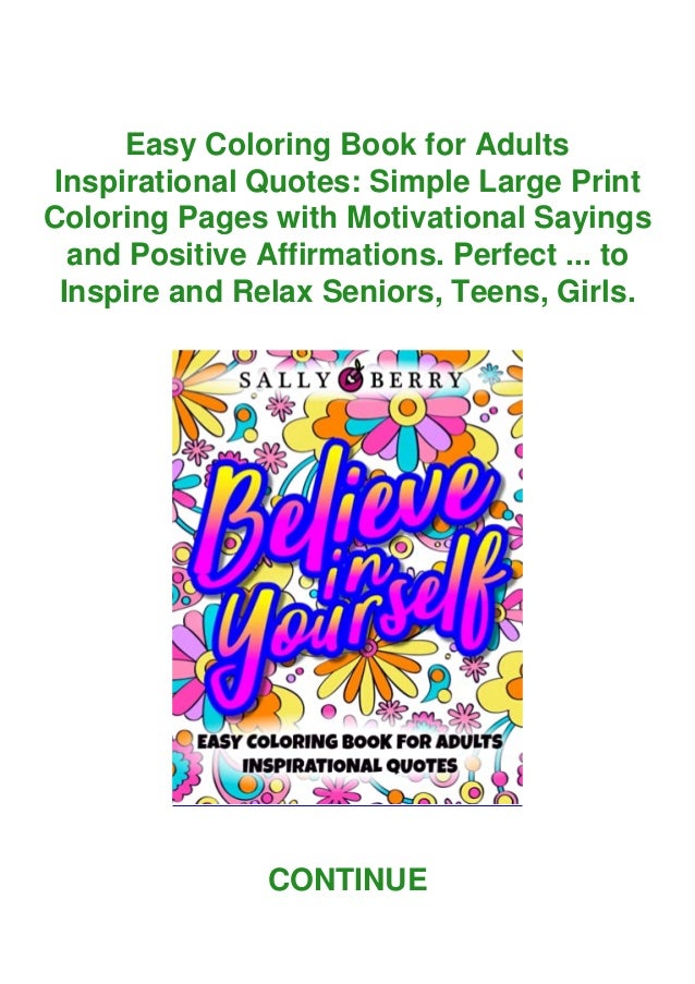 Download Read Easy Coloring Book For Adults Inspirational Quotes Simple Lar
