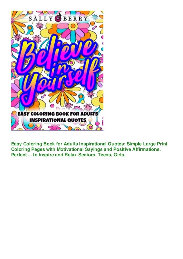 Download Read Easy Coloring Book For Adults Inspirational Quotes Simple Lar
