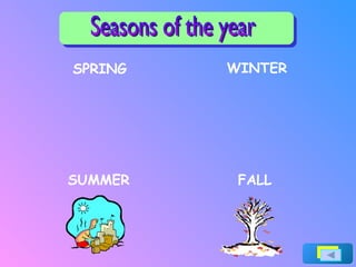 Seasons of the year SPRING SUMMER WINTER FALL 