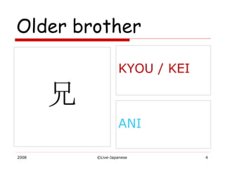 Older brother 兄 ANI KYOU / KEI 