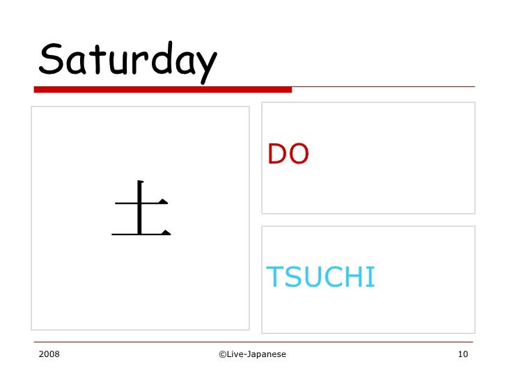 Easy Kanji Weekdays
