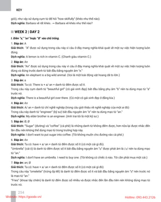 KEY
254
WEEK 2 | DAY 2
Ø
A
An
3. a
4. An
5.
6. An
7.
Website: https://gooda.vn/ Hotline: 093.443.2126
 