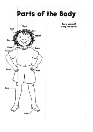 Parts of the Body
Head
Foot
Draw yourself.
Copy the words.
 
