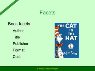 Facets
Book facets
Author
Title
Publisher
Format
Cost
© 2009 by ContextualAnalysis

 