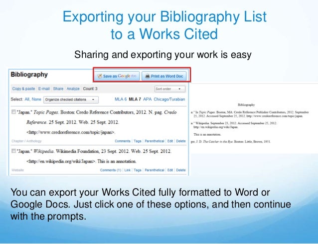 easybib bibliography export