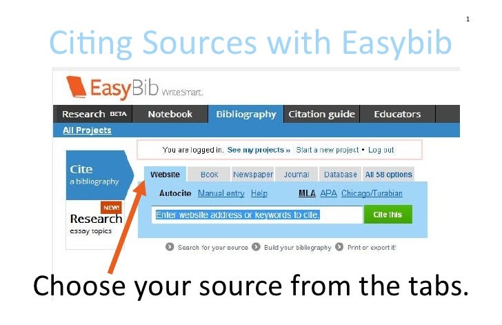 Easybib instructions