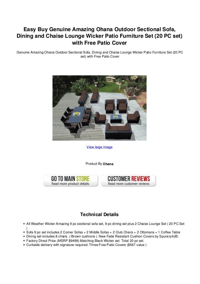 Easy Buy Genuine Amazing Ohana Outdoor Sectional Sofa Dining And Chai