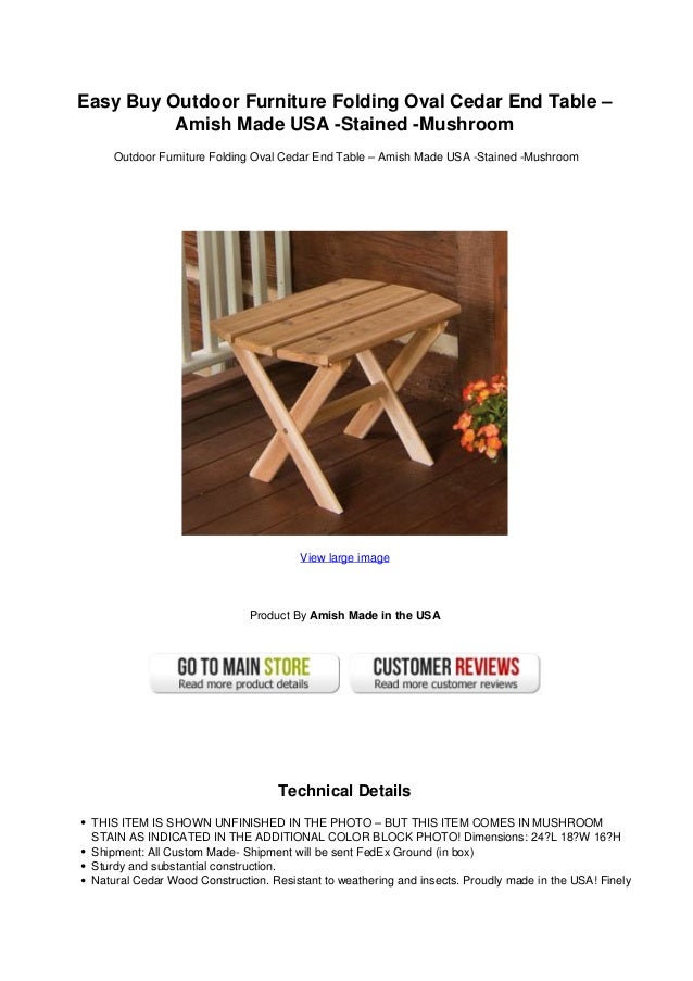 Easy Buy Outdoor Furniture Folding Oval Cedar End Table Amish Made