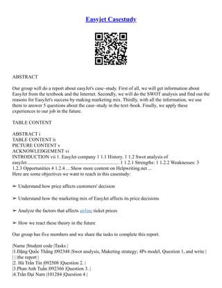 Easyjet Swot Easycar Swot | PDF