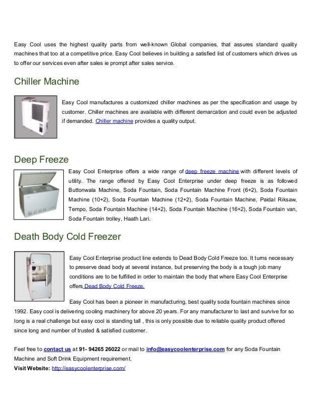 Easycool Enterprise All Types of Soda Fountain Machine & Soft Drink…