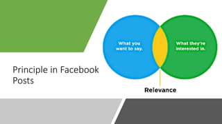 Principle in Facebook
Posts
 