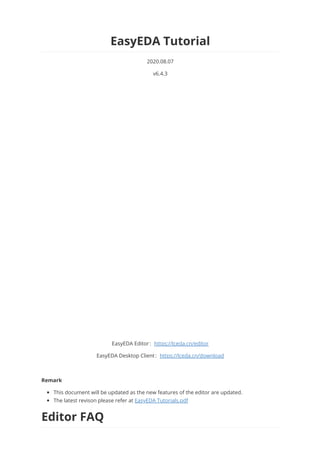 Electrónica y PCB: Tutorial de Easyeda V6.4.3 | PDF