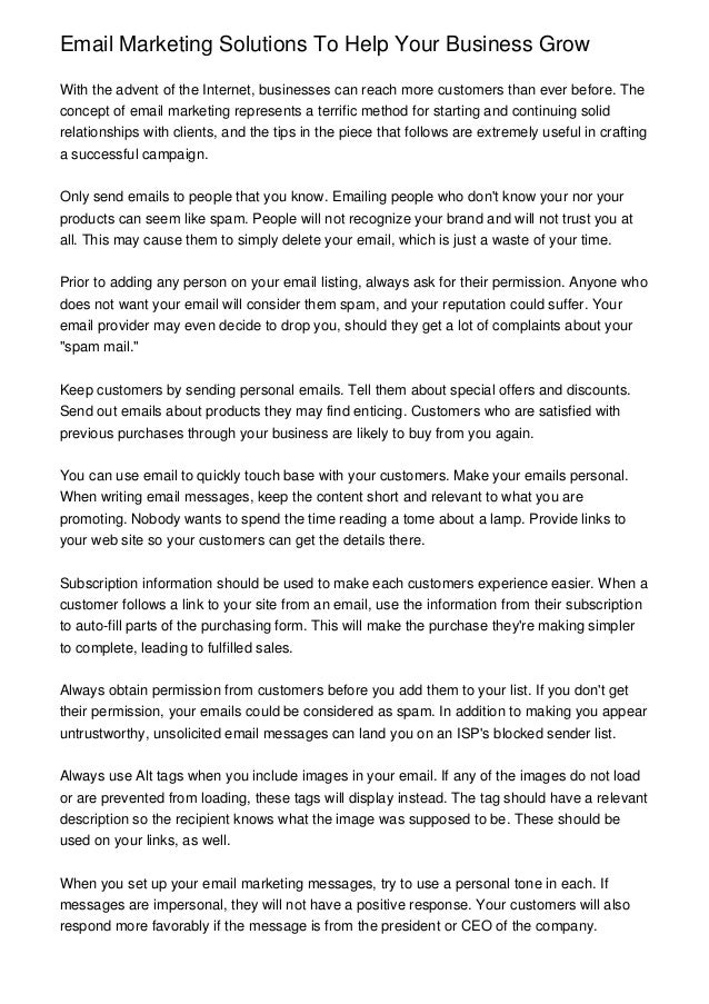Email Marketing Solutions To Help Your Business Grow