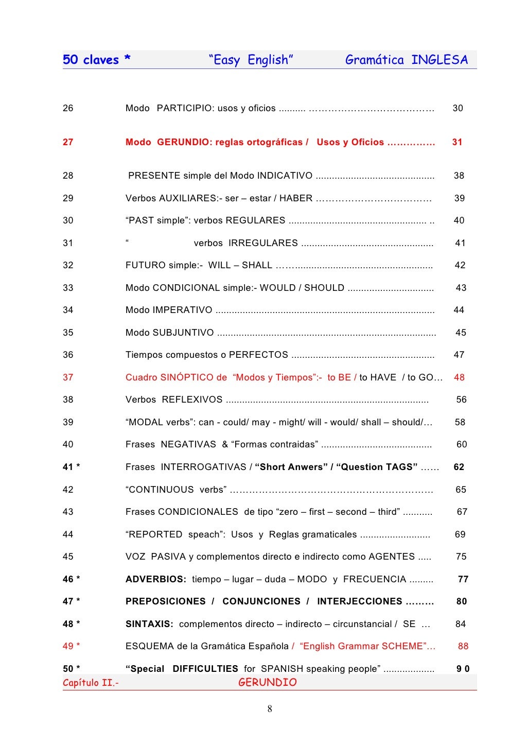 Easy ENGLISH 50 CLAVES Gramática