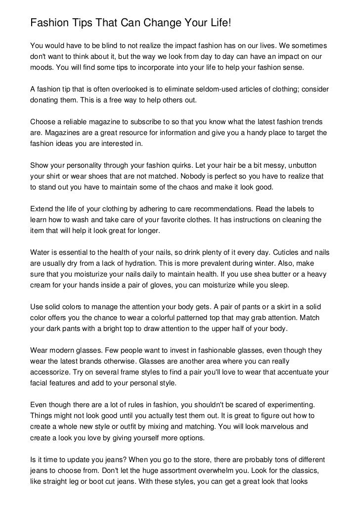 Fashion Tips That Can Change Your LifeYou Would Have To Be Blind Not Fashion Tips That Can Change Your LifeYou Would Have To Be Blind Not