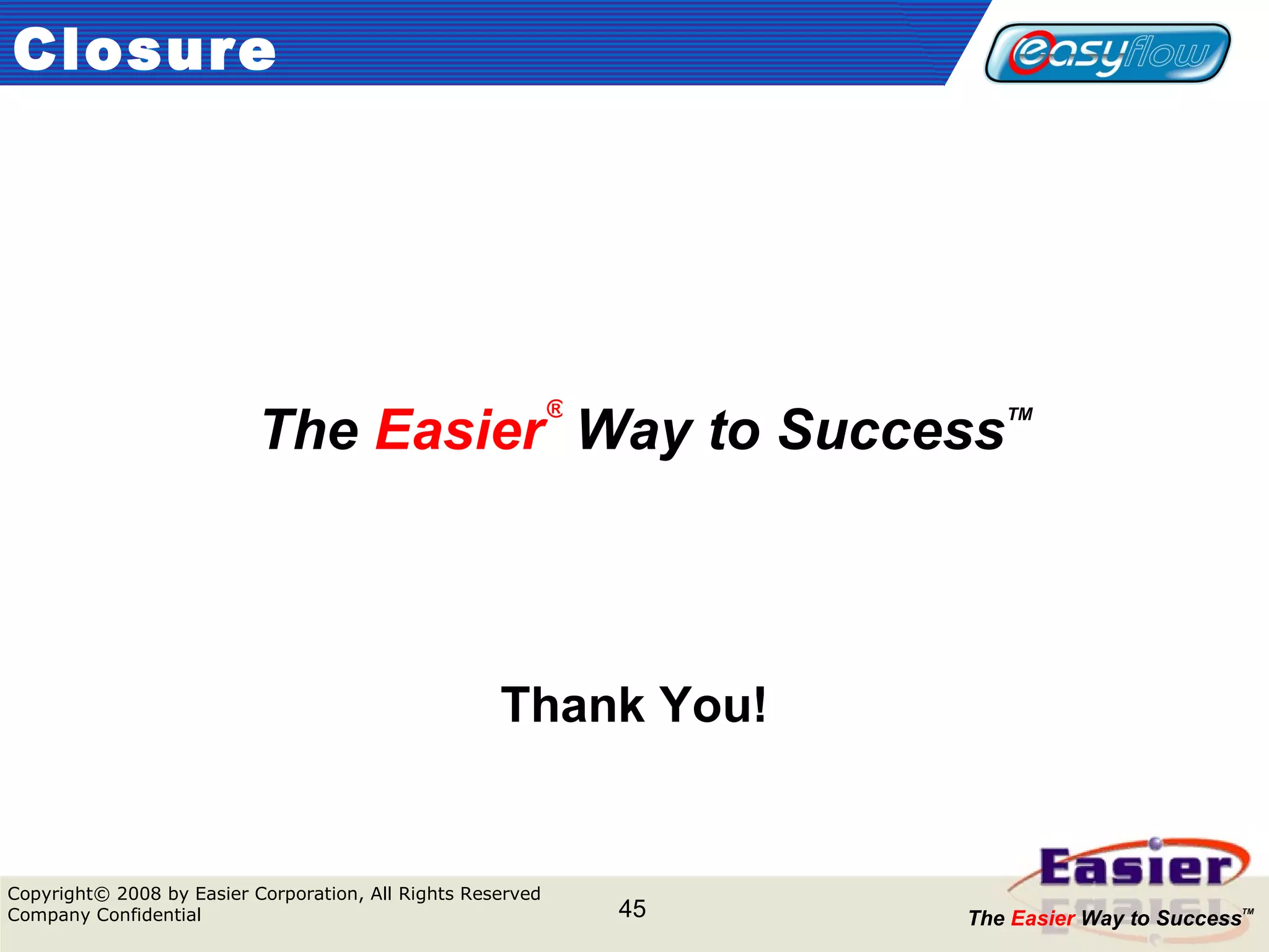 Closure Thank You! The  Easier   Way to Success ® TM 