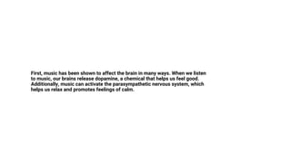 Finding Calm: The Power of Music for Stress Relief | PDF