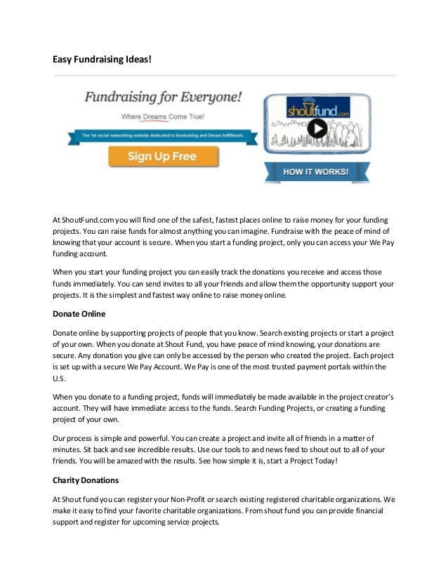 easy fundraising ideas fundraising projects