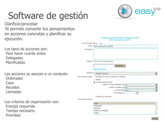 Soporte a través de internet ¿Para qué sirve easyGTD? 