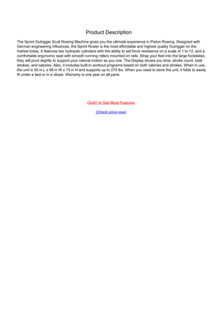 Easy hci fitness sprint outrigger scull rowing machine | PDF