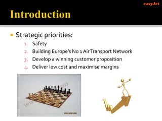  Strategic priorities:
1. Safety
2. Building Europe’s No 1 AirTransport Network
3. Develop a winning customer proposition
4. Deliver low cost and maximise margins
 