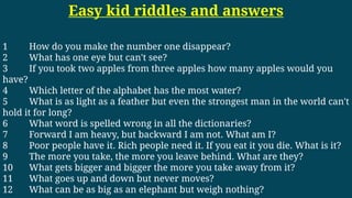 Riddles And Answers Easy