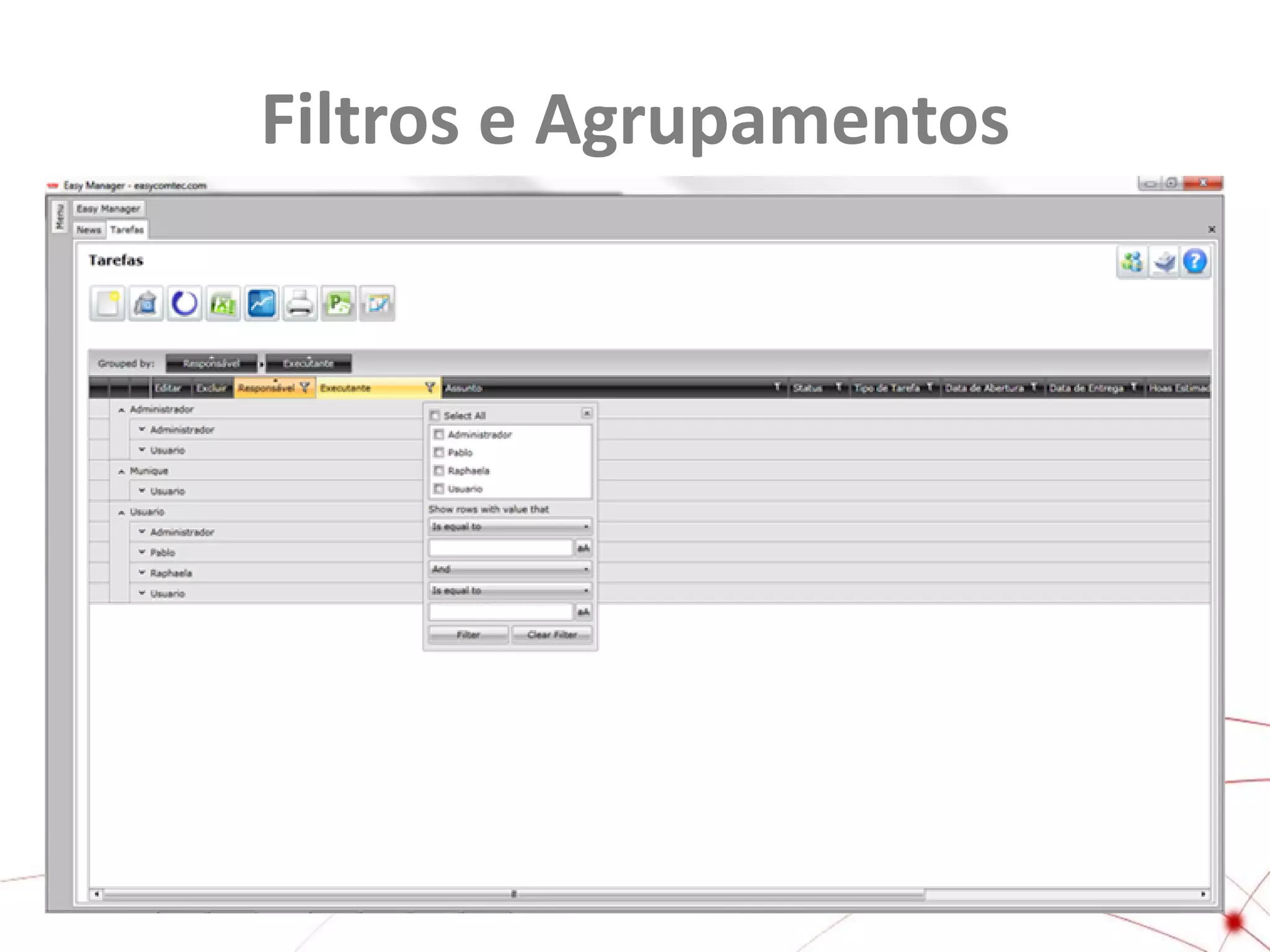 Filtros e Agrupamentos

 